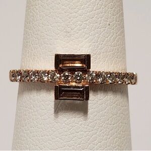 Le Vian 14k Rose Gold Chocolate Quartz Baguettes Nude Diamond Ring Size 7